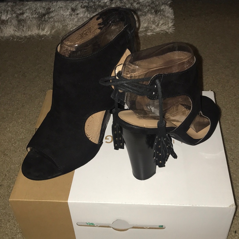 Peep toe booties